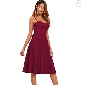 Women's Spaghetti Strap Backless Cocktail Dress